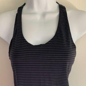 Under Armour Black and Grey Striped Fitted Tank
